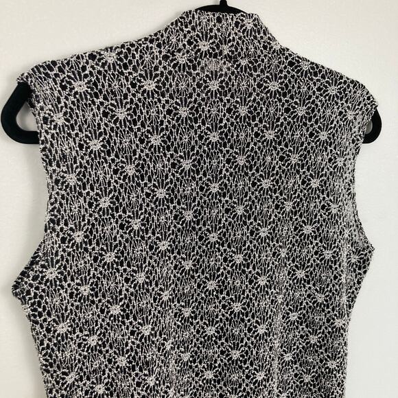 Vintage Womens L Black Lace Mock Neck Sleeveless Top Whimsigoth Dark Fairy Goth - Picture 8 of 9